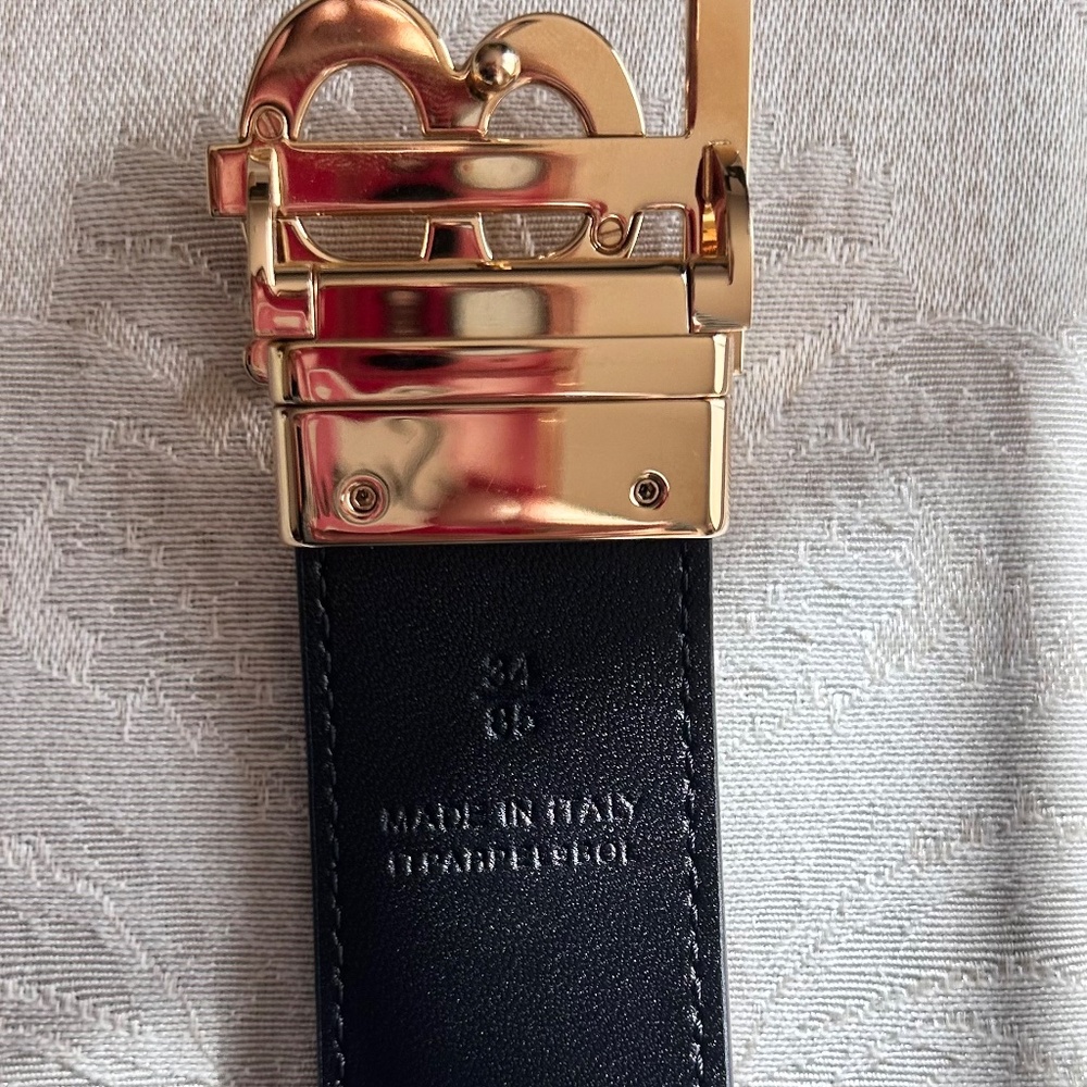 Reversible Vintage Check and Leather TB Belt - Picture 4 of 6